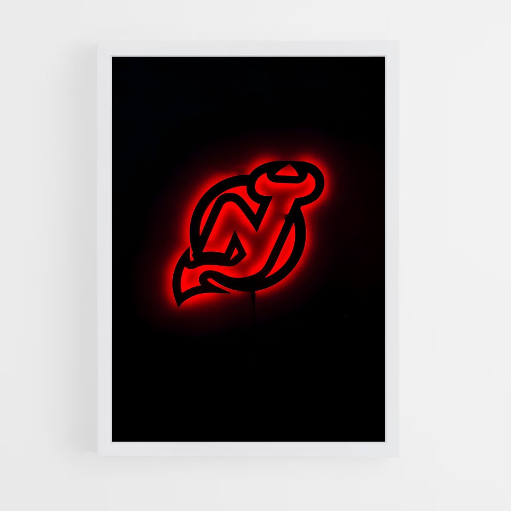 Poster Néon Rouge – affiche Hockey sur glace (vue 3)